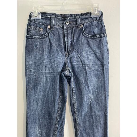 Helix Jeans Boys Size 14 Slim Boot Embroidered Adjustable Waist Skater Grunge - Picture 2 of 5